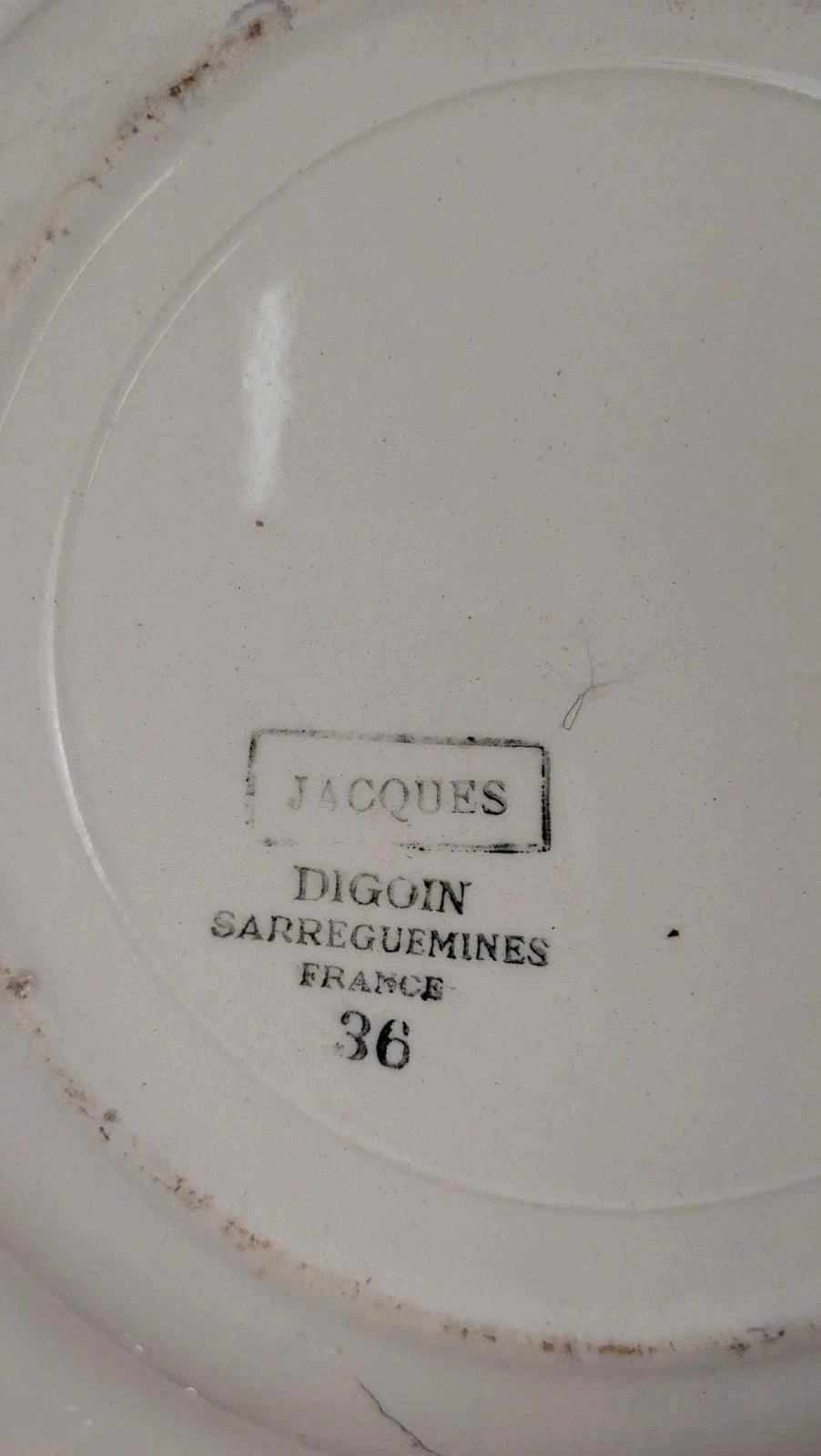 Plato hondo antiguo de terracota Digoin Sarreguemines modelo Jacques – decoración azul – photo 8